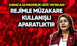 Karaca’dan 22 maddelik liste: Rejimle müzakere aparatlıktır