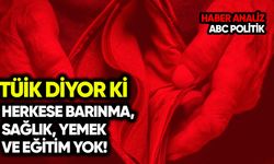 TÜİK: Herkese barınma, sağlık, yemek ve eğitim yok!