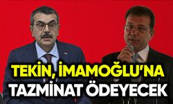 Yusuf Tekin, Ekrem İmamoğlu'na tazminat ödemeyecek