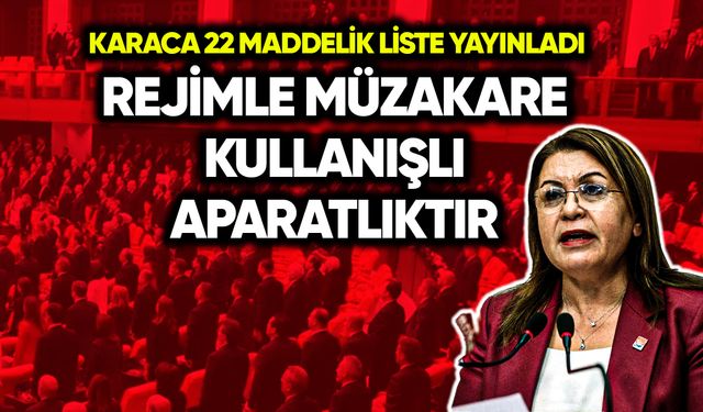 Karaca’dan 22 maddelik liste: Rejimle müzakere aparatlıktır