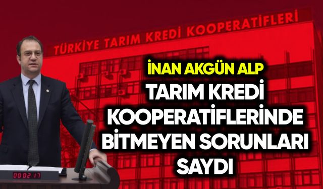 İnan Akgün Alp, Tarım Kredi Kooperatiflerinde bitmeyen sorunları saydı